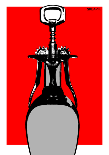 Cartoon: Lady Wine (medium) by srba tagged lady,wine,glass,opener