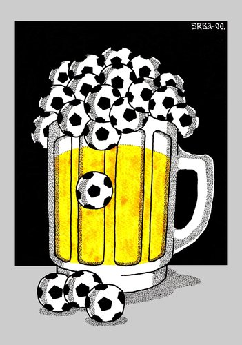 Cartoon: PROST! - CHEERS! (medium) by srba tagged germany,beer,football,cup,world