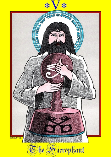 Cartoon: The Hierophant (medium) by srba tagged hierophant,bureaucracy,stamps