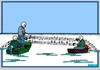 Cartoon: AN DER SCHÖNEN BLAUEN DONAU (small) by srba tagged danube,music,waltz,fishing