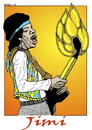 Cartoon: JIMI (small) by srba tagged jimi hendrix music isle of wight burning guitar