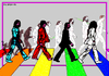 Cartoon: The Beatles (small) by srba tagged the beatles rock music abbey road evolution