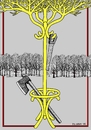 Cartoon: Tree (small) by srba tagged tree,hatstand,hatchet,saw