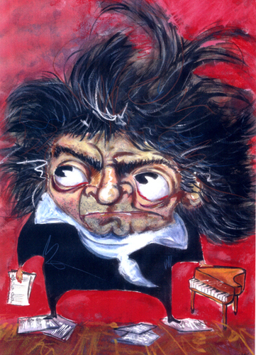 Cartoon: Beethoven (medium) by dimaz_restivo tagged beethoven
