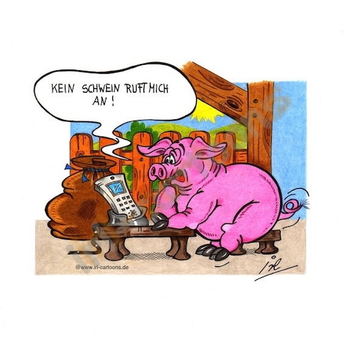 Cartoon: Armes Schweinchen... (medium) by irlcartoons tagged schwein,schweinestall,leere,alleinsein,telefon,telefongespräch,handy,telefonieren,festnetz,einsam,langeweile,einsamkeit,gespräch,wortwitz
