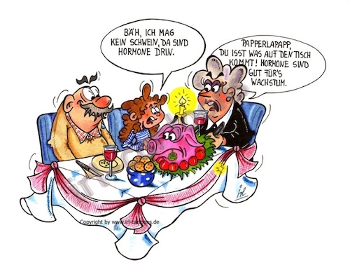 Cartoon: Das perfekte Dinner (medium) by irlcartoons tagged dinner,hormone,schweinezucht,wachstum,massenproduktion,massenware,tierhaltung,fleisch,hormonpräparate,gesundheit,konsumenten,nahrungsmittel,pmsg,hormoneinsatz