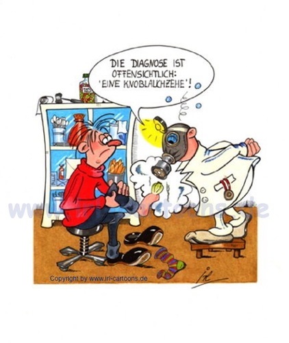 Cartoon: Geruchsverstärker (medium) by irlcartoons tagged knoblauch,knoblauchzege,arzt,praxis,humor,wortwitz,geruch,gasmaske,arztpraxis,patient,gesundheit,cartoon