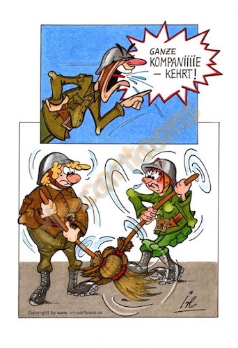 Cartoon: Kommando (medium) by irlcartoons tagged kommando,kompanie,bundeswehr,schütze,soldaten,befehl,leutnant,oberst,gefreiter,antreten,armee,vorgesetzter,dienstgrad,militär