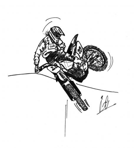 Cartoon: Motocross (medium) by irlcartoons tagged europameisterschaft,wm,sprunghügel,giftig,gift,ps,helm,rennstrecke,rmz,250,ktm,kawasaki,yamaha,suzuki,start,fahrer,motocrossrennen,rennen,motorsport,sport,motocrossmaschine,motorrad,cross,motocross