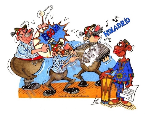 Cartoon: Musikkantenstadl (medium) by irlcartoons tagged verein,musikverein,heimat,bayern,musikinstrumente,musikkapelle,integration