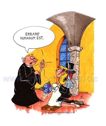 Cartoon: Priesterweisheit (medium) by irlcartoons tagged priester,pfarrer,kirche,hochzeit,brautpaar,latein,weisheiten,scheidung,liebe,love,trauung,ritual,hochzeitsfeier,lebensgemeinschaft,partner,altar,feier,anwalt,ehevertrag,ehegatte,kultur,trauschein,zeremonie,gottesdienst,pastor,pfarramt