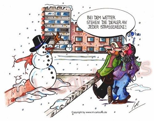 Cartoon: Schnee (medium) by irlcartoons tagged schnee,winter,schneemann,drogen,dealer,wortwitz,kokain,drogenhandel