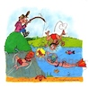 Cartoon: Angelköder (small) by irlcartoons tagged angeln,köder,haken,angelschein,frauen,schuhe,handtaschen,baden,sommer,beziehung,single
