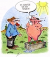 Cartoon: Sommerhitze (small) by irlcartoons tagged hitzewelle,wetterdienst,klimawandel,klima,abkühlung,wasser,hitzerekord,sahara,temperaturrekord,meteorologe,sommer,heiß,hitze,schwül,warm,schwein,bauer,schweinetrog,temperaturen,wetter,wolkenlos,juli,juni,august,tiere,sprichwort,wortwitz,humor,cartoon,sc