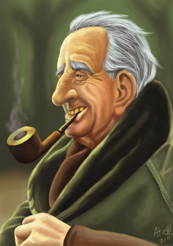 Cartoon: Tolkien Caricature (medium) by ateh tagged tolkien,caricature