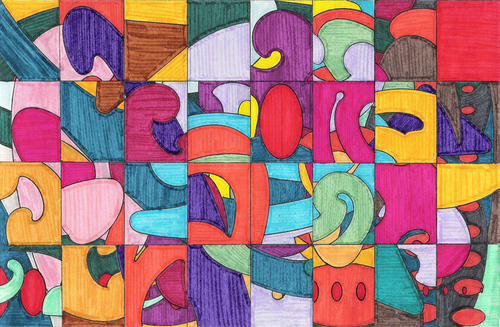 Cartoon: puzzle (medium) by caro tagged puzzle,colours,pattern