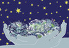 Cartoon: dobranoc (small) by caro tagged kot,cat,night,noc,gwiazda,star