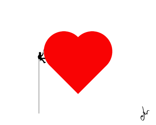 Cartoon: corazon (medium) by german ferrero tagged heart,corazon,escalador,montain,ger,antruejo
