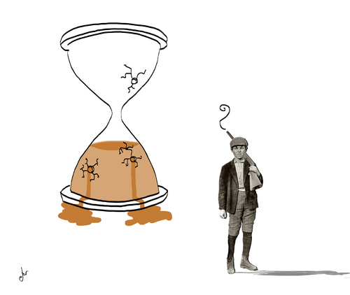 Cartoon: killing time (medium) by german ferrero tagged gun,matar,tiempo,killing,time,ger