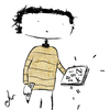 Cartoon: writer (small) by german ferrero tagged escritor,word,letras,cuaderno,notebook,antruejo,ger