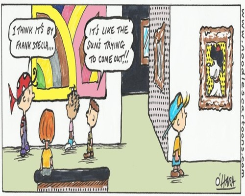 Cartoon: modern art gallery (medium) by noodles cartoons tagged abstract,art,gallery,modern,coco,sunny,hamish