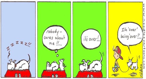 Cartoon: over!.. (medium) by noodles cartoons tagged hamish,scotty,dog,sunny