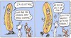 Cartoon: Hot-dog! (small) by noodles cartoons tagged costume,art,cartoon,fun,dog,cat