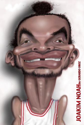 Cartoon: joakim noah (medium) by gerardo tagged noah,joakim,nba