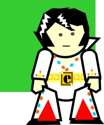 Cartoon: elvis (medium) by markcrossey tagged elvis,presley,the,king,rock,and,roll