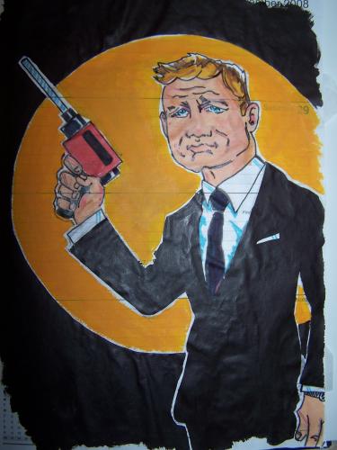 Cartoon: licence to drill (medium) by markcrossey tagged james,bond,daniel,craig