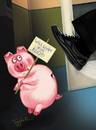 Cartoon: Money Saving Expert (small) by trayko tagged money piggy banks bank saving