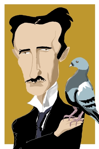 Cartoon: Nikola Tesla (medium) by Bravemaina tagged nikola,tesla,inventor,electrical,engineer