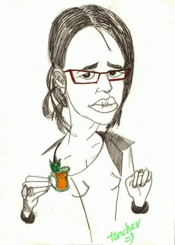 Cartoon: Nina with a cup of tea (medium) by Bravemaina tagged nina