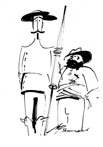 Cartoon: Don Quixote (medium) by Mihail tagged don,quixote