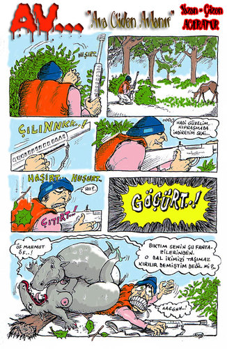 Cartoon: hunter (medium) by aceratur tagged hunter
