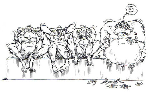 Cartoon: monkeys (medium) by aceratur tagged monkeys