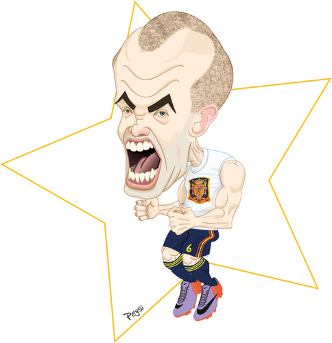 Cartoon: ANDRES INIESTA (medium) by ELPEYSI tagged andres,iniesta,catalan,mundial,estrella