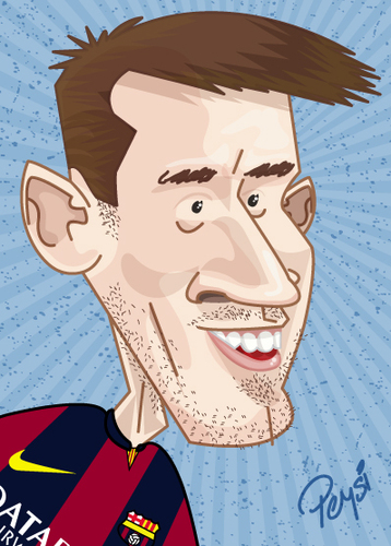 Cartoon: Messi (medium) by ELPEYSI tagged leo,liomessi,messi,10,barca,pulga,argentina