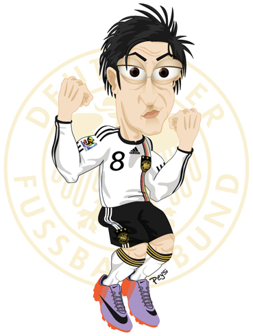 Cartoon: Mesut Özil (medium) by ELPEYSI tagged futbol,mediocampo,alemania,mesut,özil