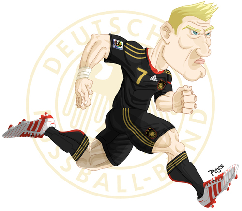 Cartoon: Sebastian SCHWEINSTEIGER (medium) by ELPEYSI tagged sebastian,schweinsteiger,alemania,futbol