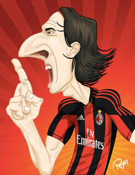 Cartoon: zlatan-ibrahimovic (medium) by ELPEYSI tagged zlatan,ibrahimovic,acmilan,11