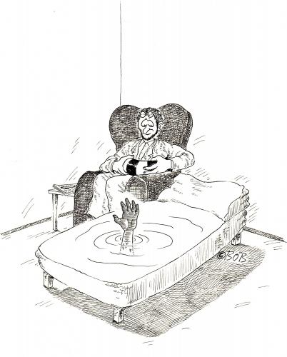 Cartoon: Baden gehen (medium) by Christian BOB Born tagged psycho,couch,therapie