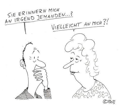 Cartoon: Mut zur Lücke.. (medium) by Christian BOB Born tagged leere,hirn,speicher,erinnerung,erinnerungen,speicher,gehirn,denken,alzheimer,vergesslich,vergesslichkeit,vergessen,treffen,assoziationen,assoziation,alter,alt,ehepaar,ehe,partnerschaft,beziehung,bekannte,altern,erinnerungsvermögen,blackout,blockade,geist,demenz,schwäche,denkvermögen,daten,abrufen,informationen,information,gesundheit