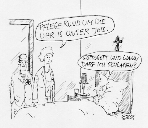 Cartoon: o.T. (medium) by Christian BOB Born tagged pflege,pflegeheim,pflegestufe,altenheim,pflege,pflegeheim,pflegestufe,altenheim