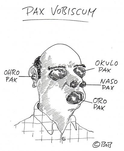 Cartoon: Pax vobiscum (medium) by Christian BOB Born tagged friede,freude,endstation