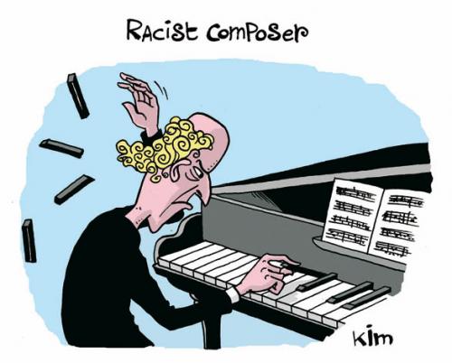 Cartoon: Racist Composer (medium) by Kim Duchateau tagged racism,composer,music,