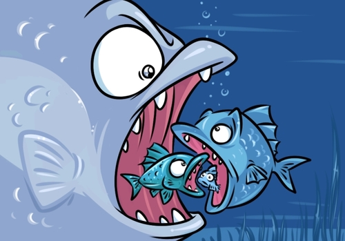 Cartoon: Big fish (medium) by fengai tagged aggression,fish,sea