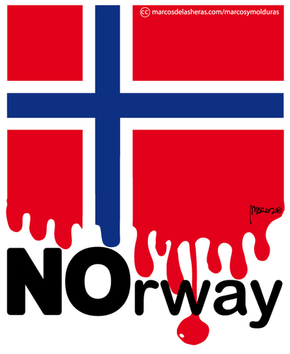 Cartoon: Attack in Oslo (medium) by marcosymolduras tagged oslo,noruega,attack,terrorism