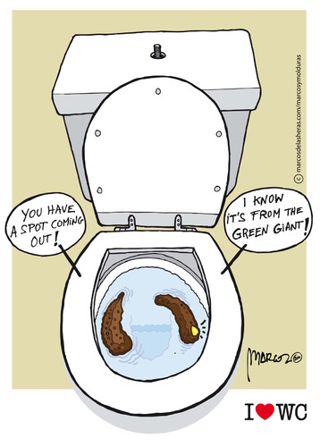 Cartoon: Talks shit (medium) by marcosymolduras tagged shit,bowl,talks,wc