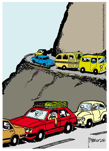 Cartoon: Vacation (medium) by marcosymolduras tagged road,vacation
